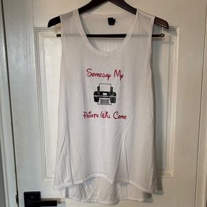 Disney Funny White Sleeveless Top Prince Charming Single Rider